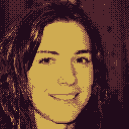 A pixelated picture of Amber